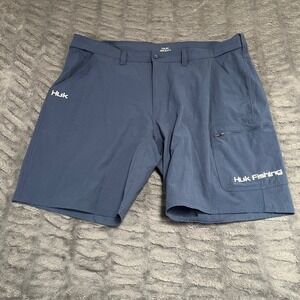 Huk Fishing Performance Shorts Mens XXXL Navy Blue Stretch Cargo 3XL AN254